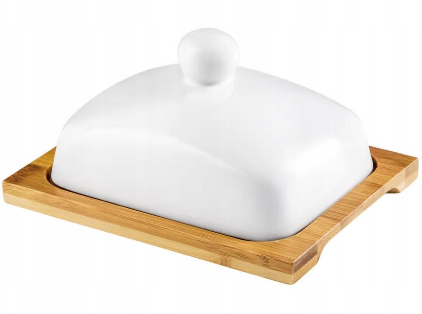 AMBITION MASELNICZKA MASELNICA Z POKRYWKĄ POJEMNIK NA MASŁO BAMBUS NATURAL