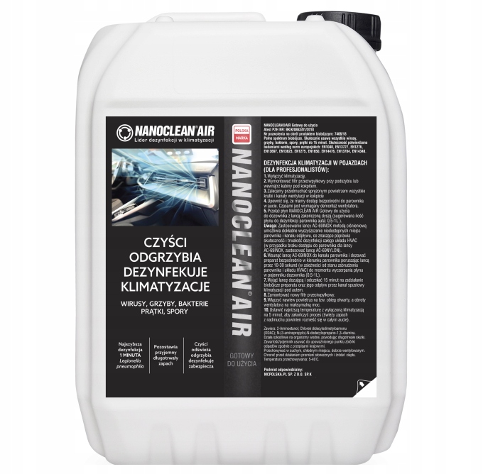 Preparat do odgrzybiania dezynfekcji klimatyzacji NANOCLEAN 5L cytrusowy
