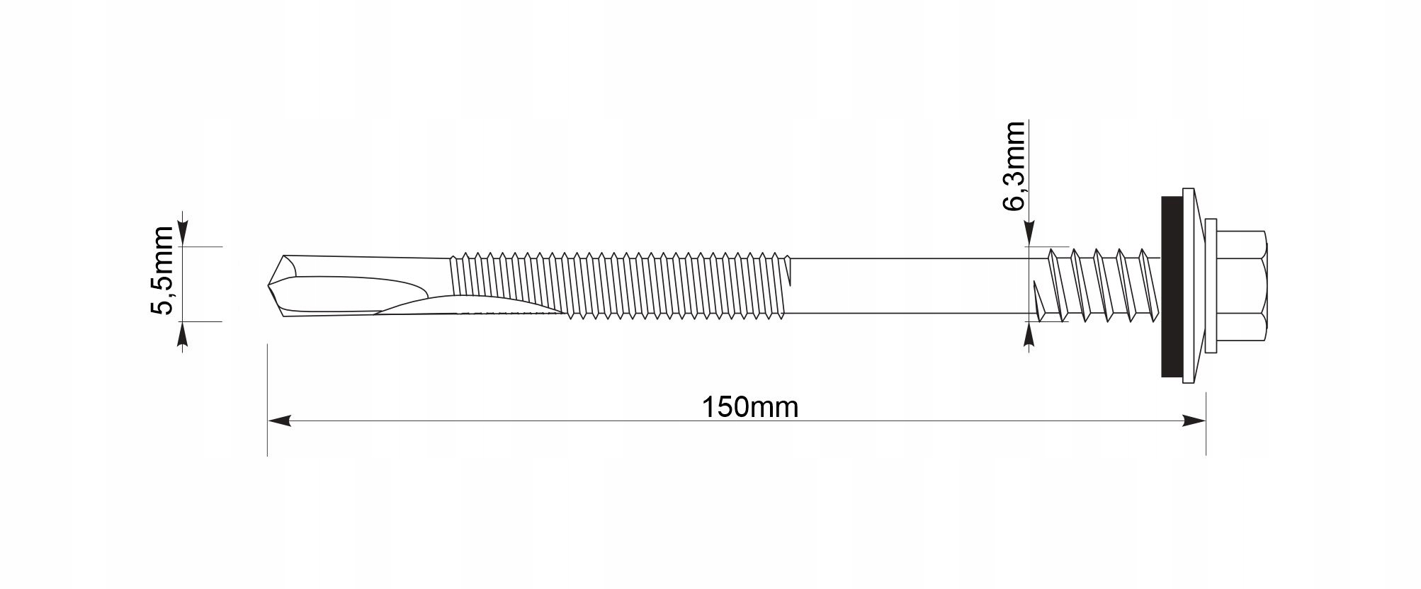 Wkręty do płyty warstwowej 150 mm RAL 9010 100 szt. do metalu Etanco GTR12 Marka Etanco