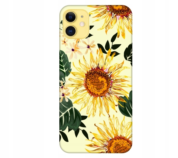 

Etui pokrowiec do iPhone 11 Kwiat zólty akwarela