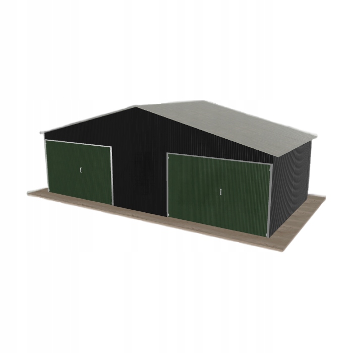 Plechová garáž 8x4 m dvoupolohová, dvoupolohová, černá