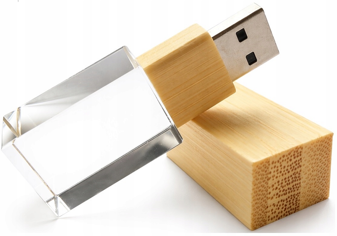 Usb Pendrive 32 Gb 3.0 Ökológiai Fa-üveg Led Háttérvilágítású Üveg