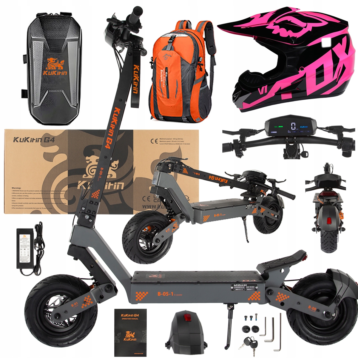 KuKirin G4 Skládací elektrická vozidla 2000W 70KM/H 60V 20Ah 75km Dárek