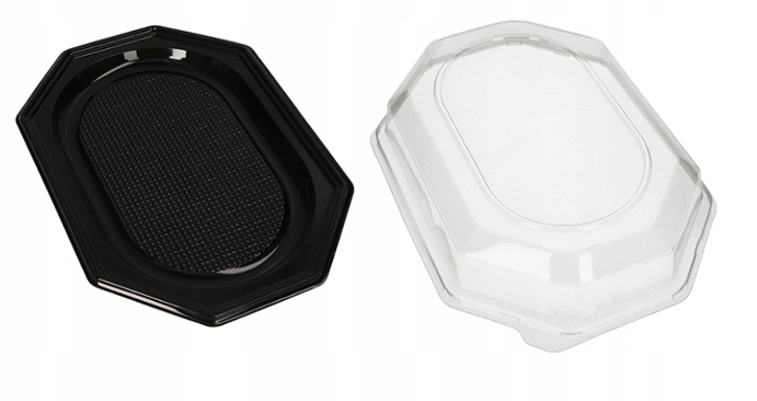 

Cateringowe tace Pet czarne +pokrywy 35x25cm 10szt