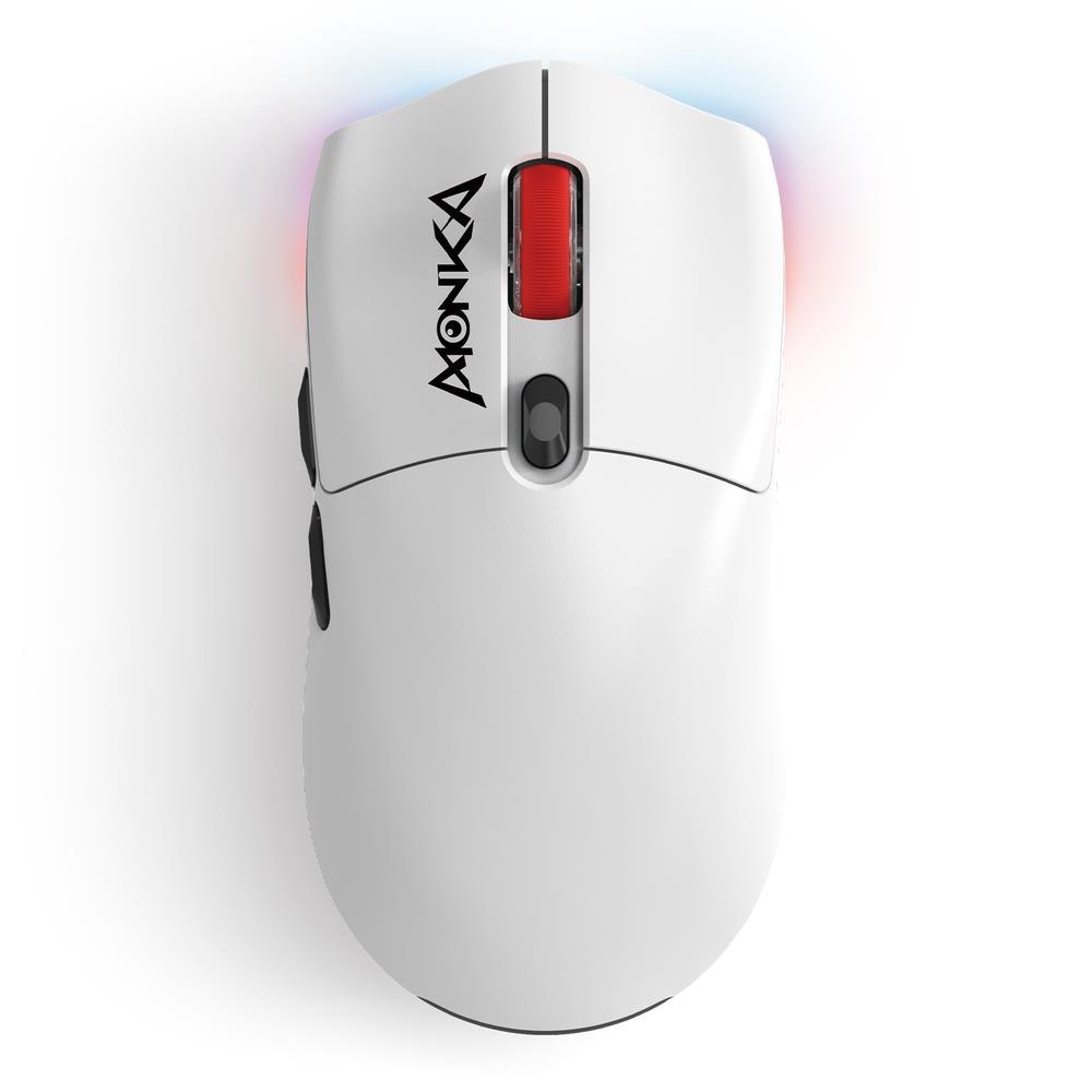 Bezdrôtová myš Monka Guru optická 26000 dpi 2.4 GHz Bluetooth biela A