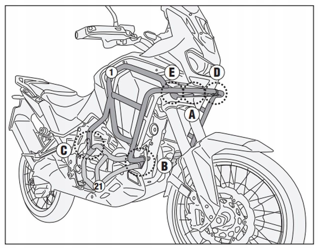 Kappa Horné padacie rámy Honda Crf 1100 L Africa Twin Adventure Sports 2024-2025