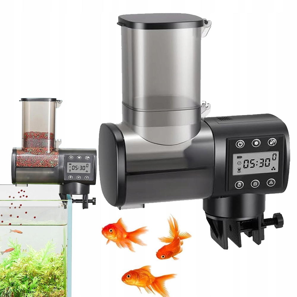 Levně Automatické krmítko Dávkovač krmiva pro ryby do akvária 6 krmen 500 ml