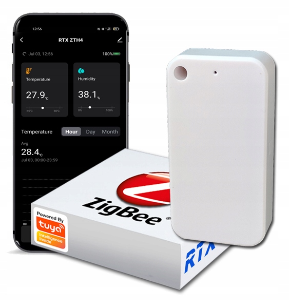 SENSOR TEMPERATURY WILGOTNOŚCI ZIGBEE TUYA Z EXCEL