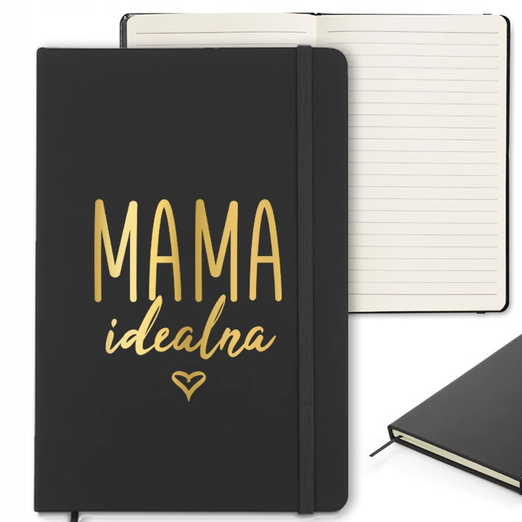 

Notes Czarny Z Gumką A5 Mama Idealna Gold