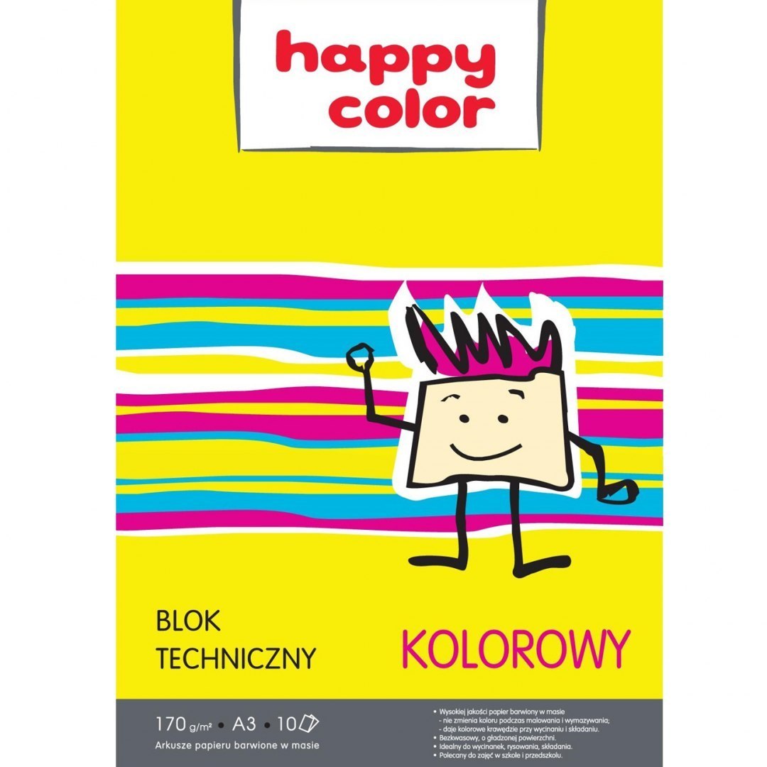 

Blok techniczny A3 10k 170g kolor Happy Color