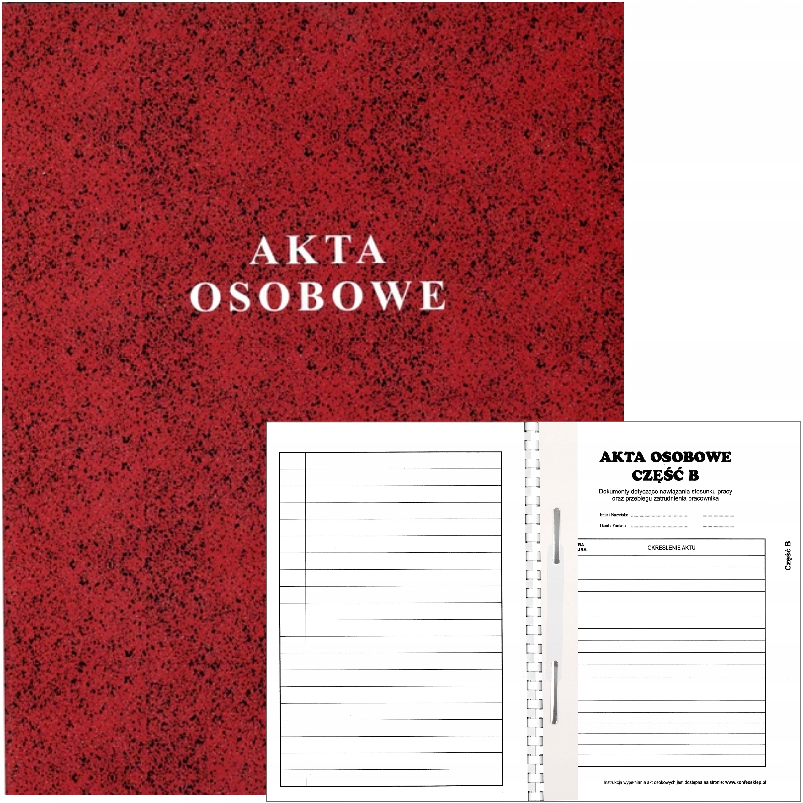 

Teczka akt osobowych Akta Osobowe T-04 czerwona