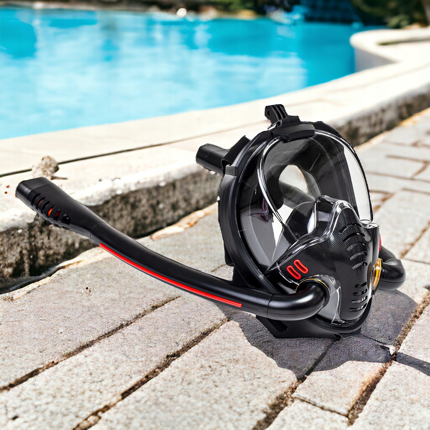 MASKA DO NURKOWANIA PEŁNOTWARZOWA DO SNORKELINGU PŁYWANIA AntiFog L/XL Marka inna