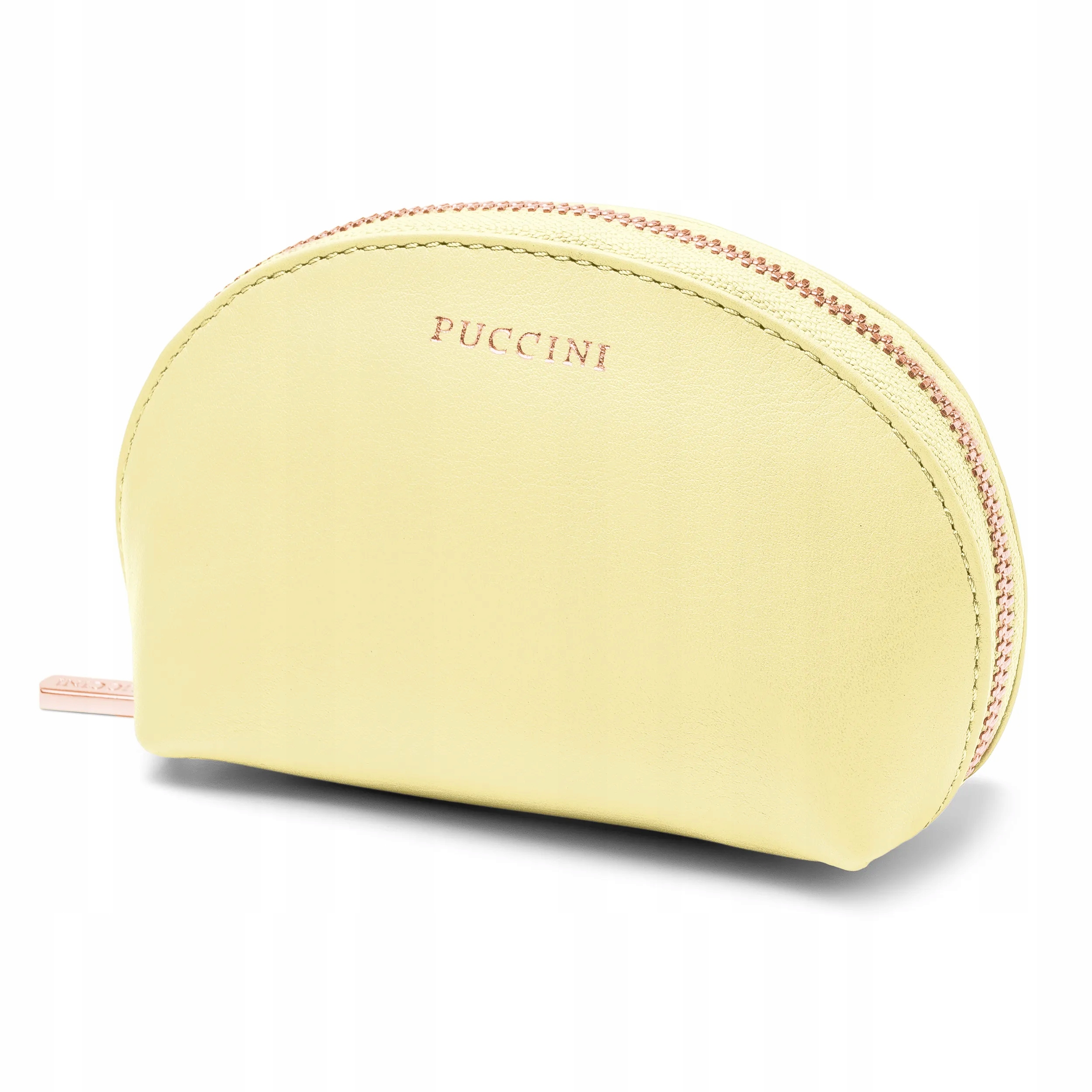 Kosmetyczka Damska Podróżna Skórzana Puccini Żółta ZN92509-6