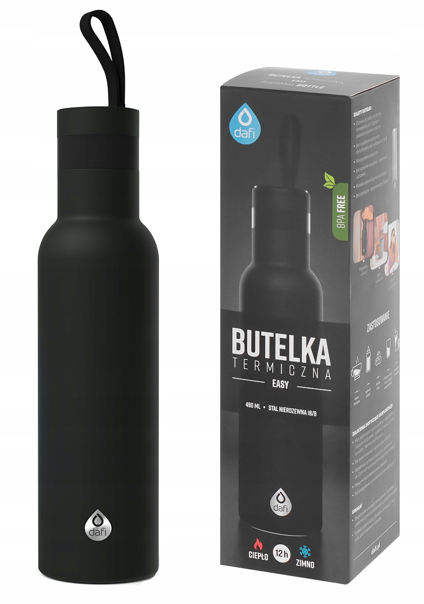 Butelka termiczna Dafi termos 490ml - CZARNA