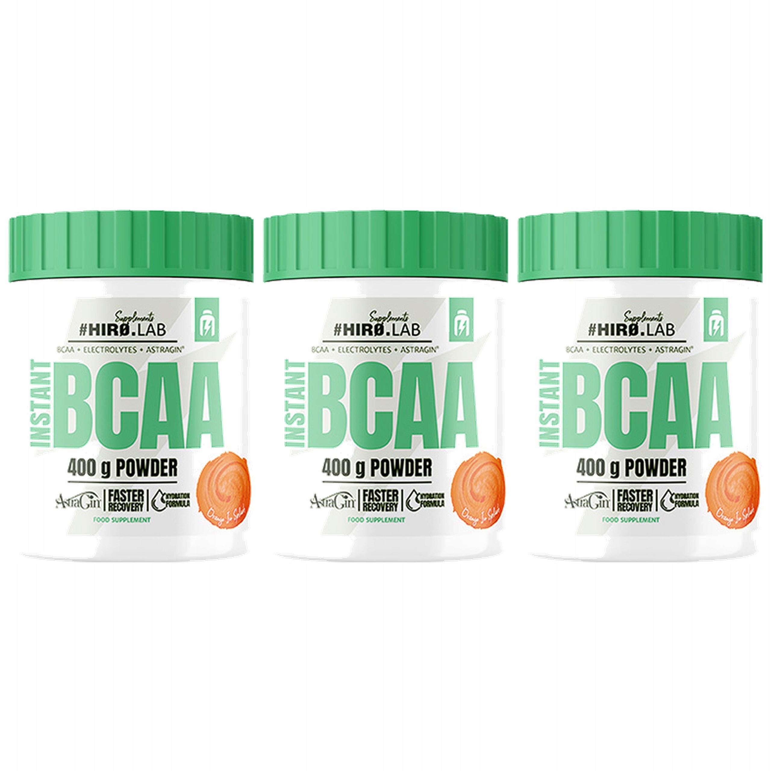 3x Aminokyseliny Bcaa Amino 400 g Regenerace Silné Elektrolyty Orange hiro