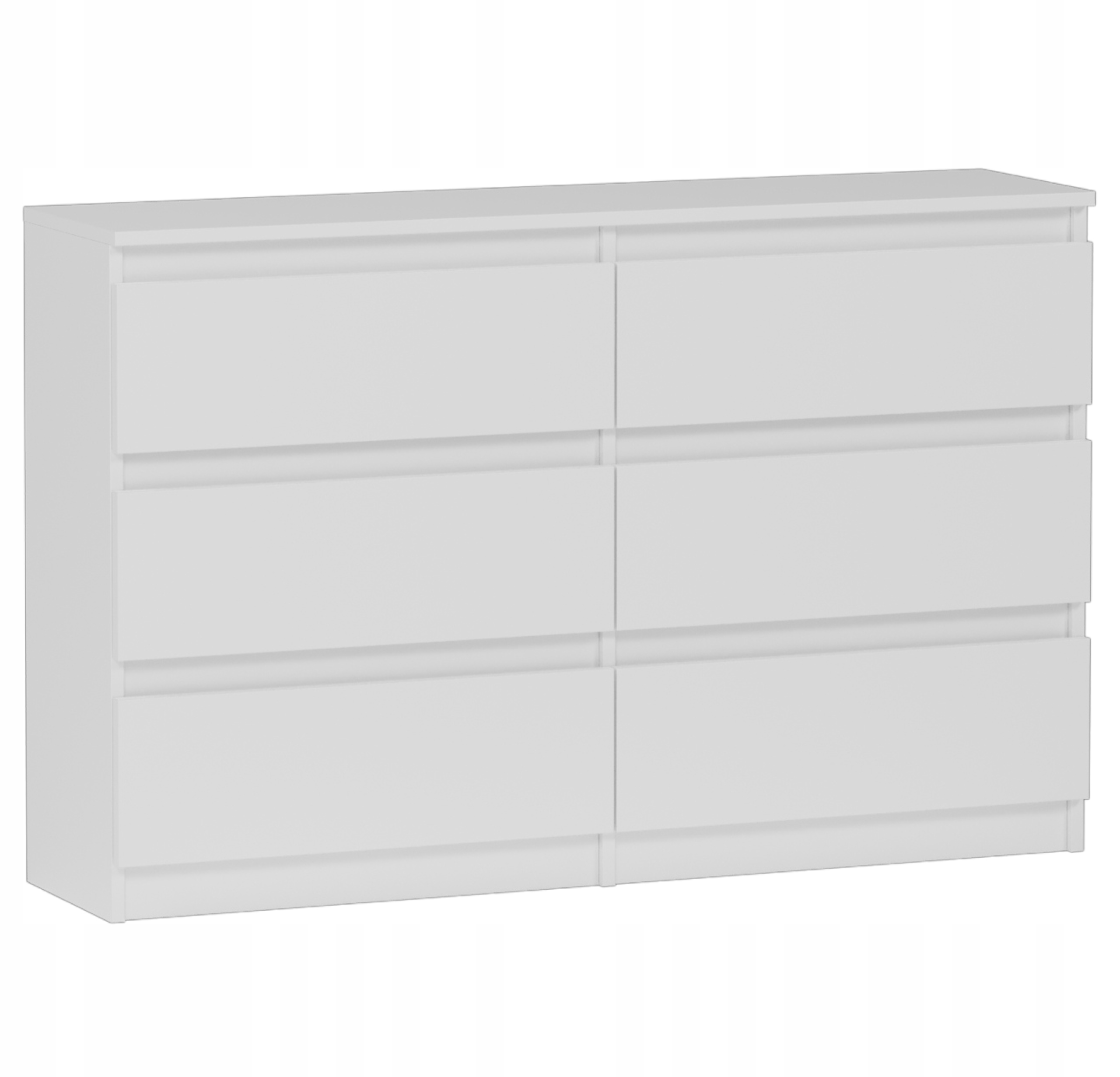 Komoda 140 CM Bílá Skříňka 6 Zásuvek Výrobce Pl