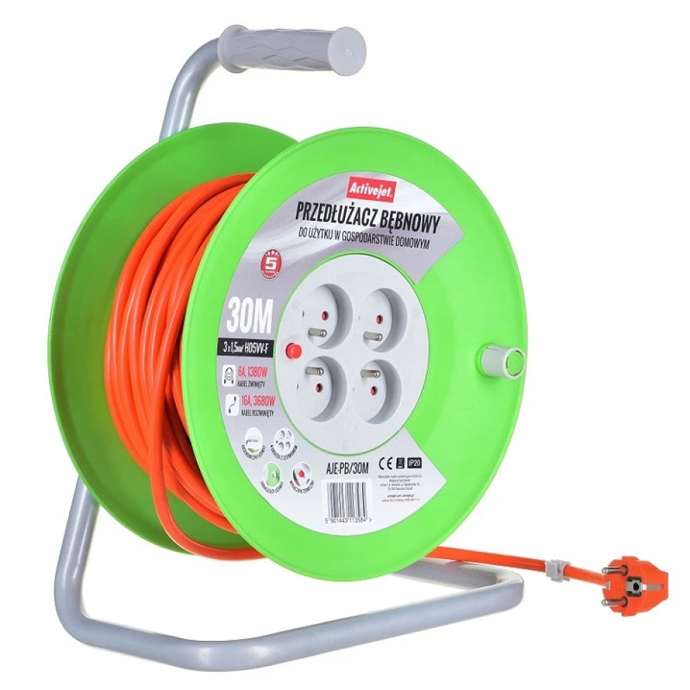 Bubnový prodlužovací kabel Activejet PB/20 m