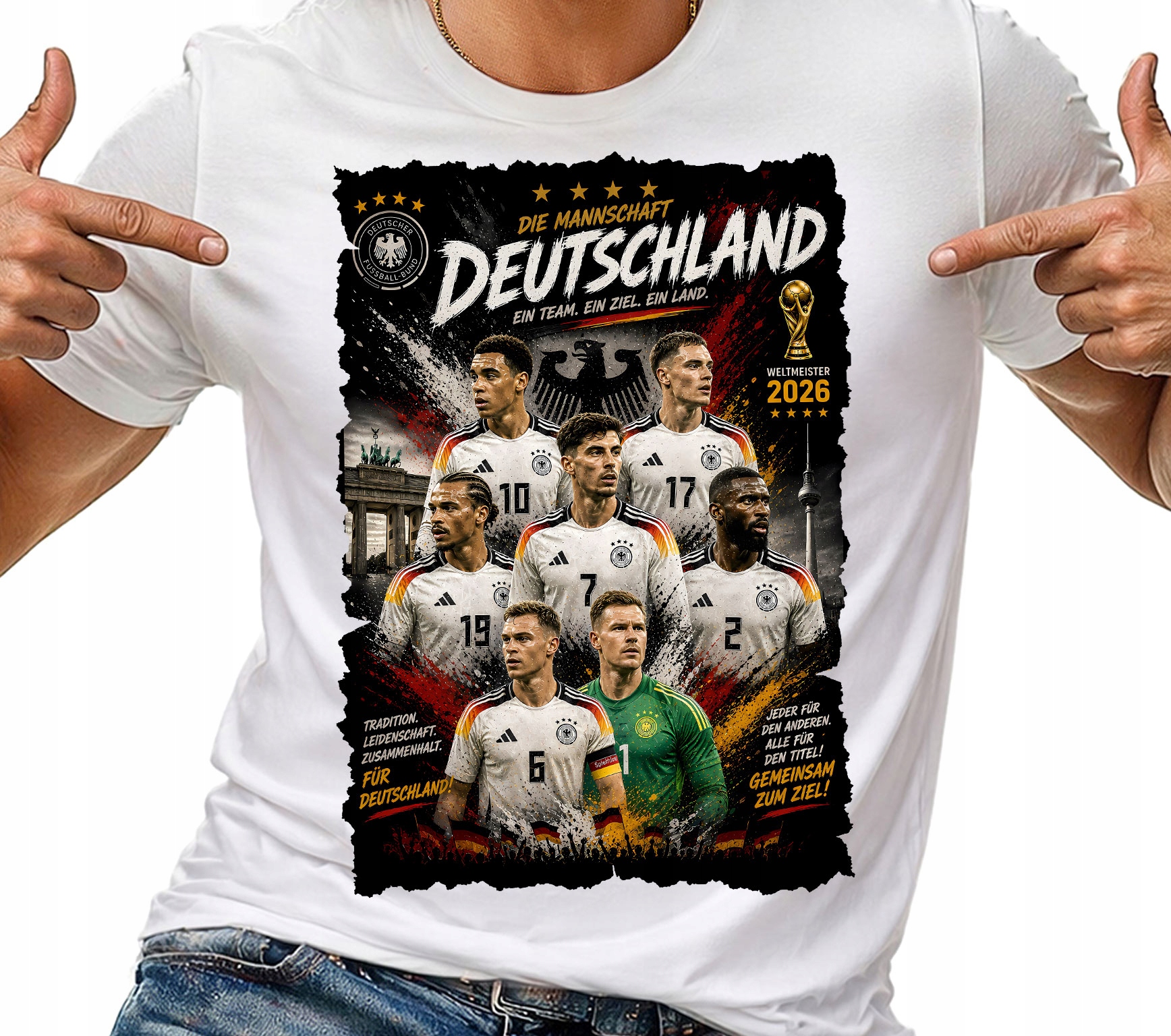 Tričko Tričko Pánské Německo Musel Fotbal Dárek Pro Fanouška M