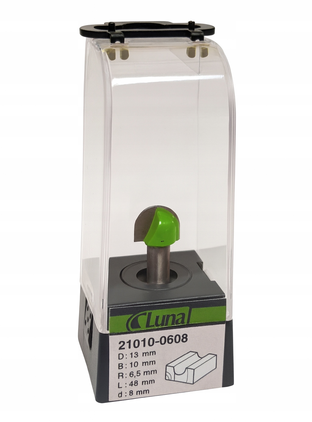 Fréza půlkruhová 13 mm H10 mm R6.5 mm délka 48 mm stopka 8 mm bez ložiska Luna