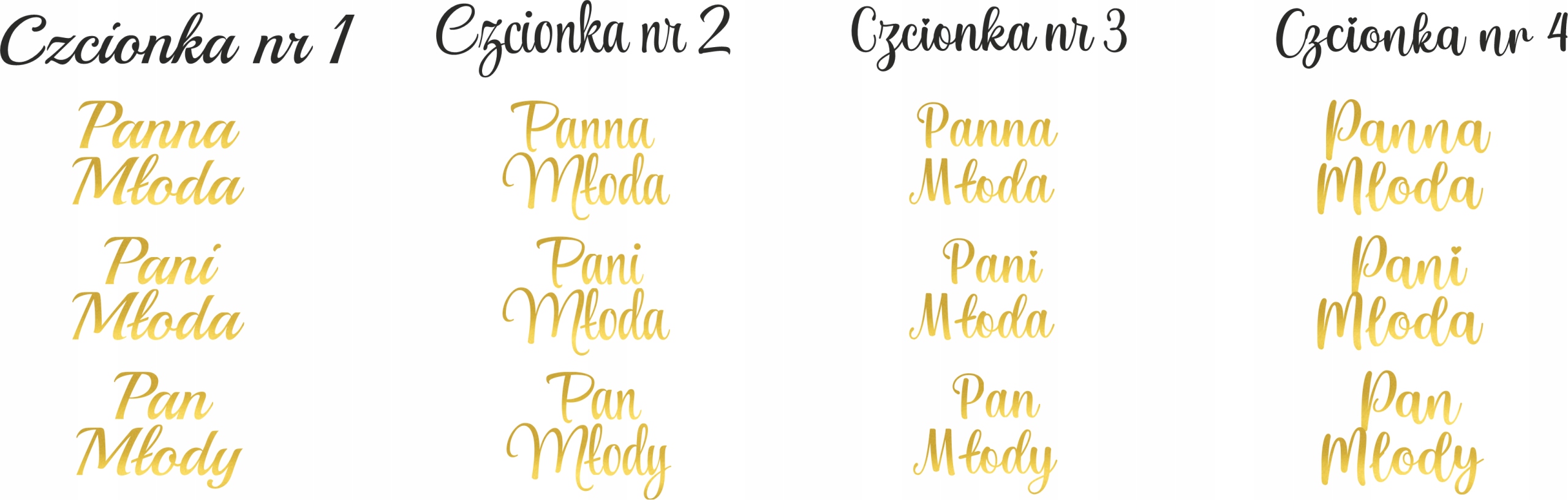 Kieliszki oszukane GRUBE DNO 15ml wesele ślub Pani Młoda Pan Młody NALEWAK Kolor dominujący złoty