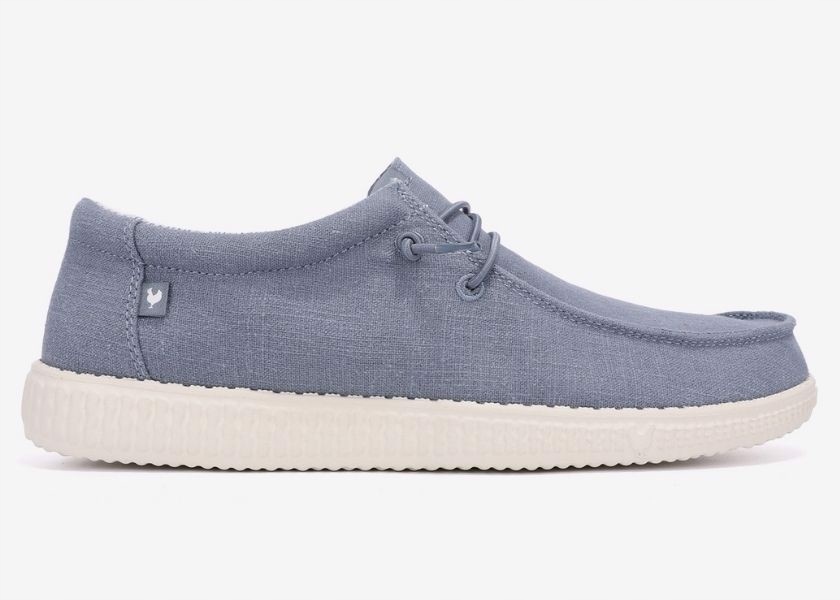 Walk In Pitas Polobotky Wallabi WP150 Linen Azul 44 Lněné nazouvací