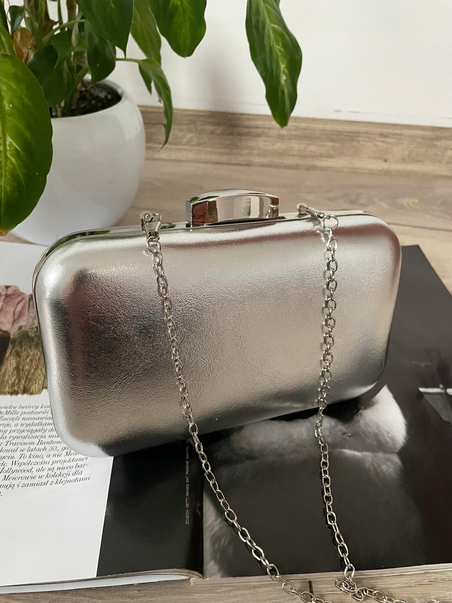 WIECZOROWA KOPERTÓWKA PUZDERKO EKO silver RĄCZKA Marka T&L