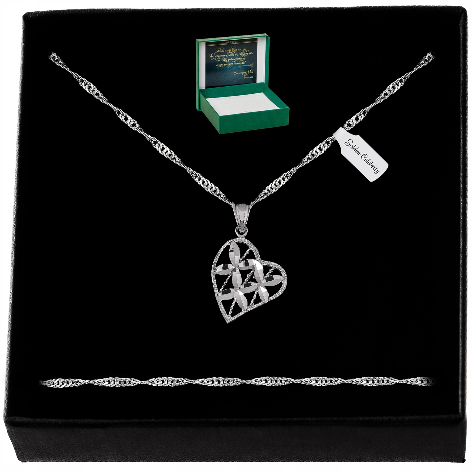 

Srebrny Naszyjnik Serduszko Celebytka Serce PR.925