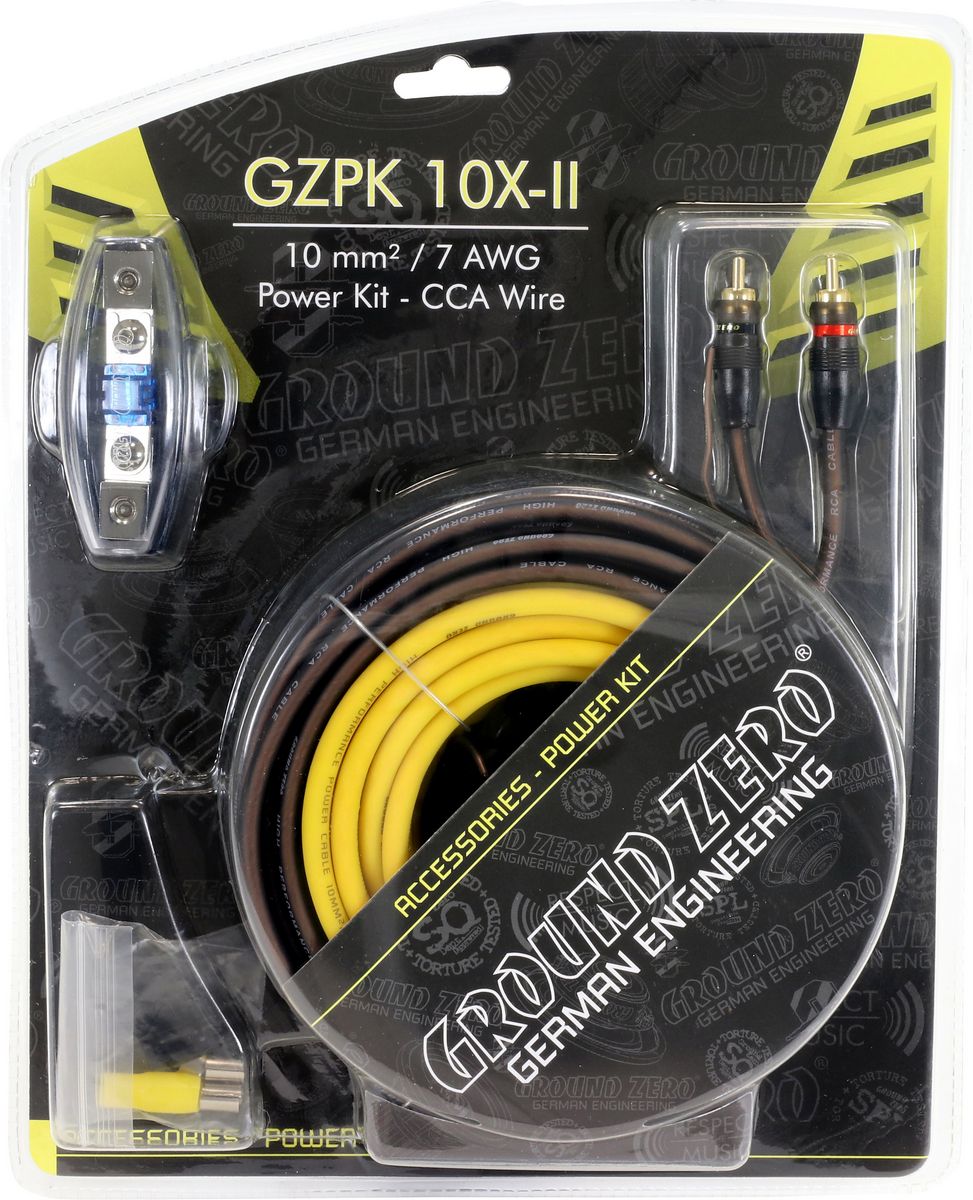 Ground Zero Gzpk 10X-II kabely pro 1-2 kanálový zesilovač 10 mm2