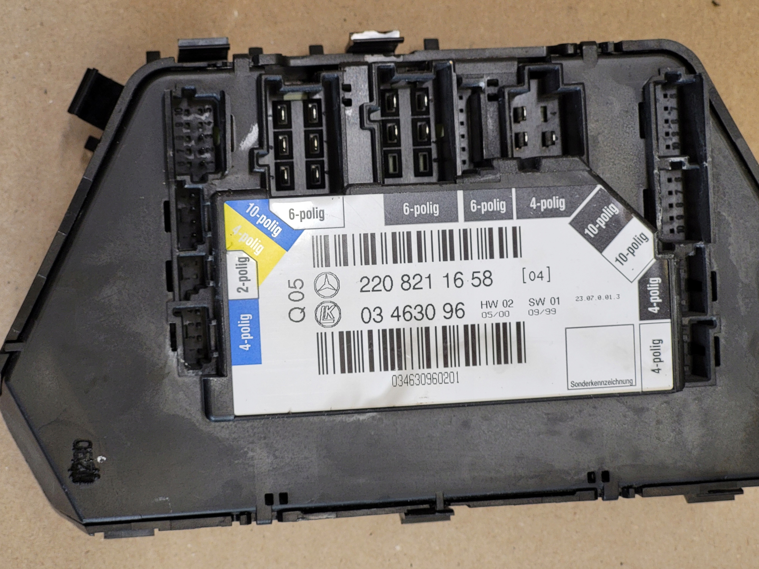 module control unit door right rear part rear MERCEDES S-KL W220 2208211658