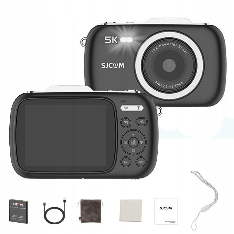 Digitální fotoaparát Sjcam ZV100 pro děti a mládež, kamera 5K 4K Webcam 80Mpx