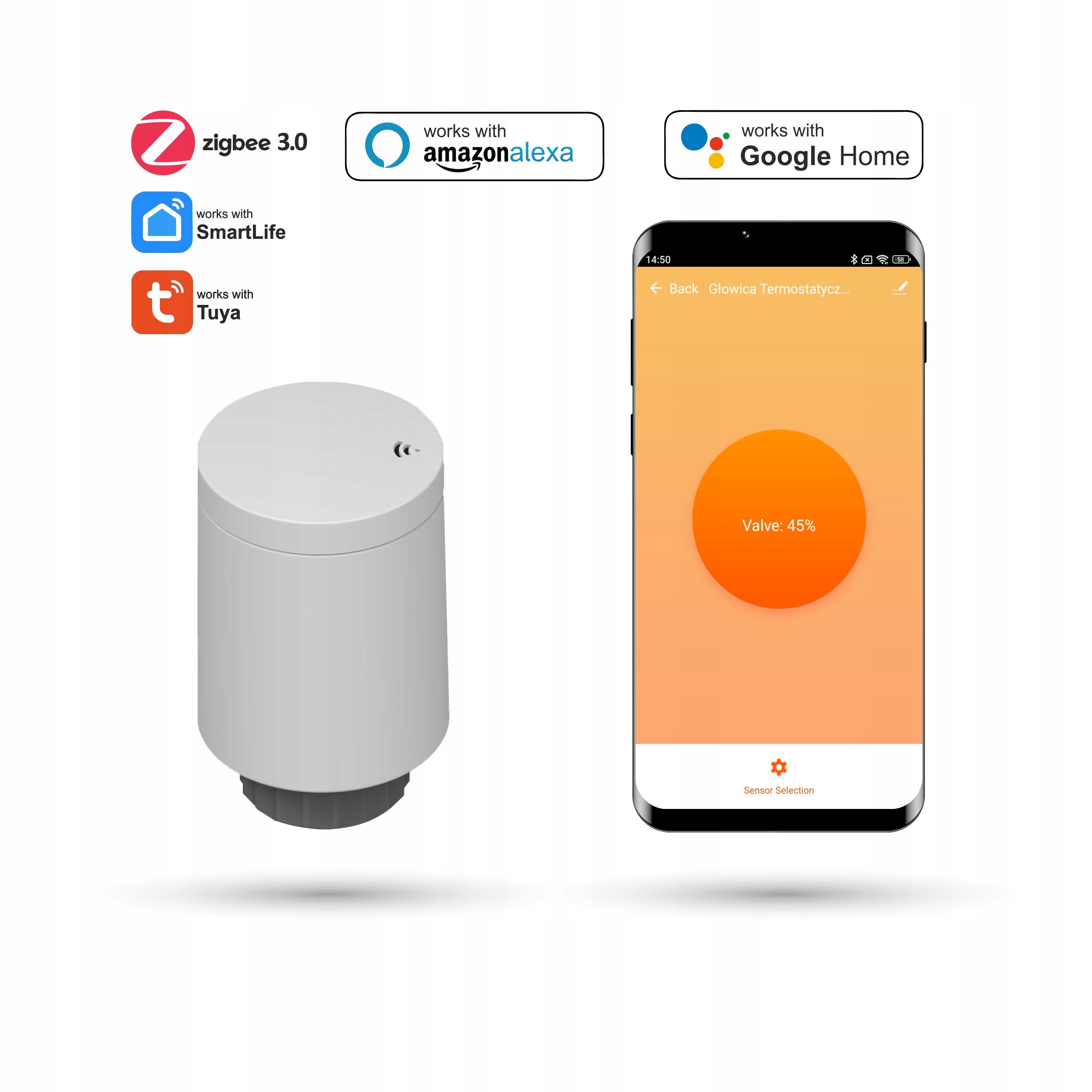 Hlavice pro radiátor Zigbee Tuya