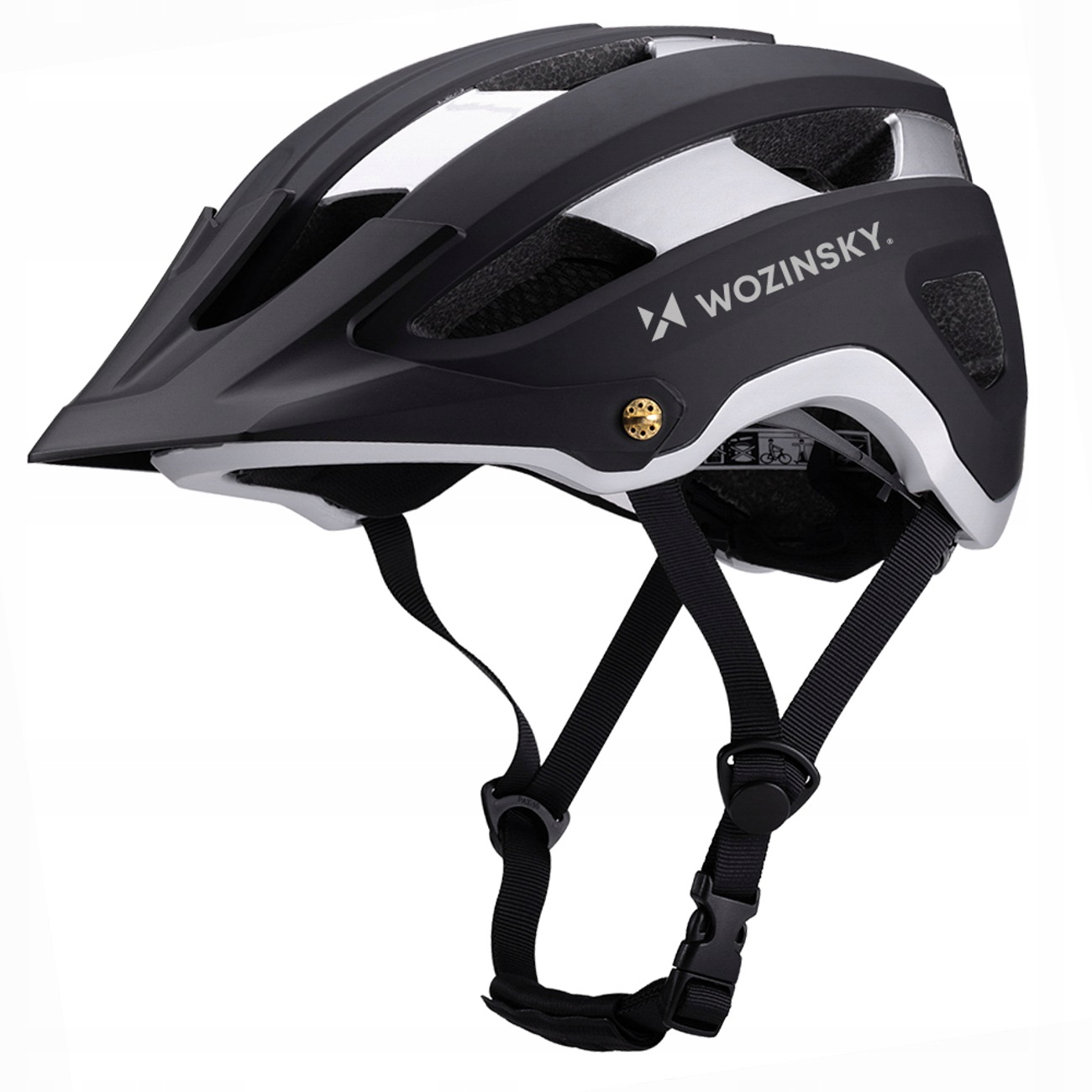 Mtb cyklistická přilba Wozinsky s odnímatelným kšiltem, lehká, 57-62 cm
