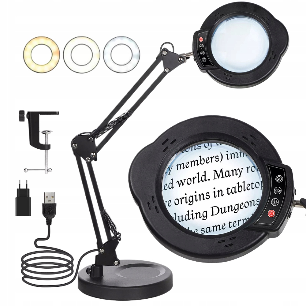 Kosmetická Lampa Lupa Led Lampa Sklo Zvětšující Rýsovací Stůl