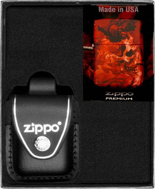 Zestaw Zippo Zapalniczka Spoky Skull Design prezentowy*nr3