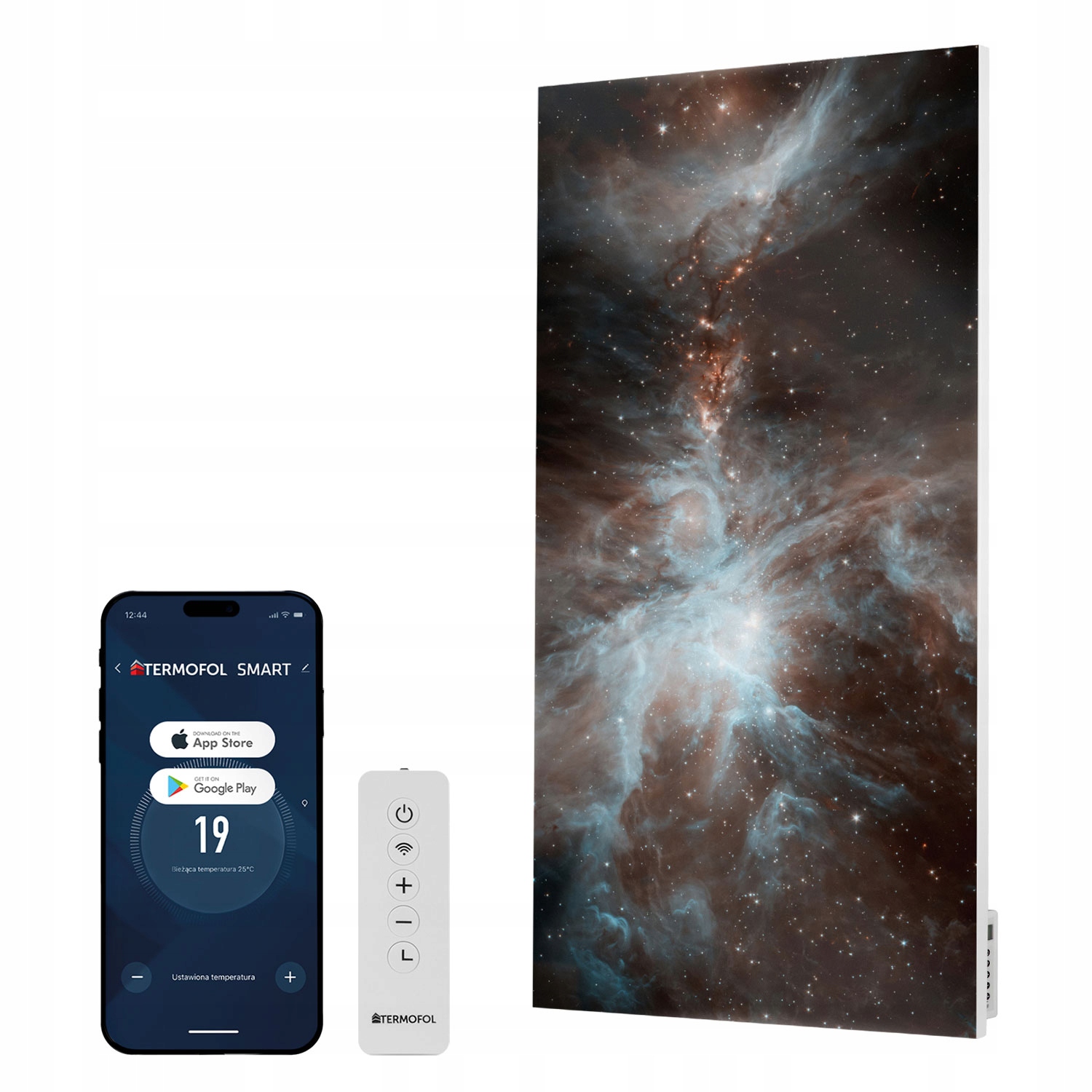 Infračervený ohrievač obraz Vesmírna hmlovina 700 W 120x60 cm WiFi