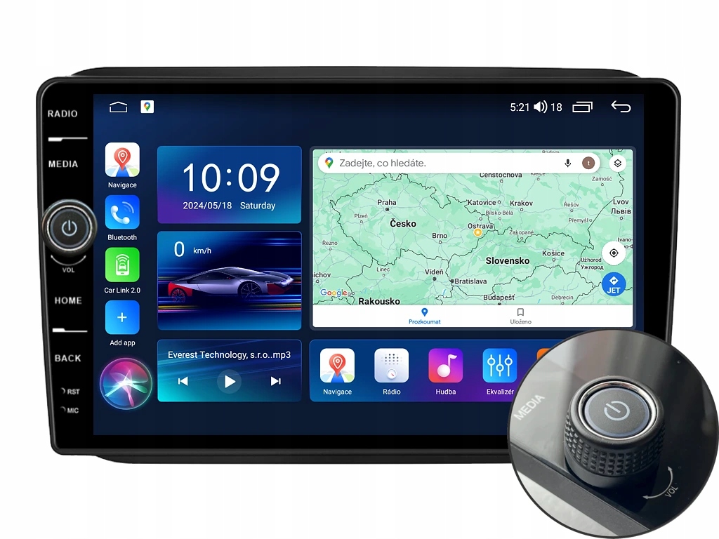 Everest 2DIN autorádio EVE06 Android, Škoda Fabia II Roomster