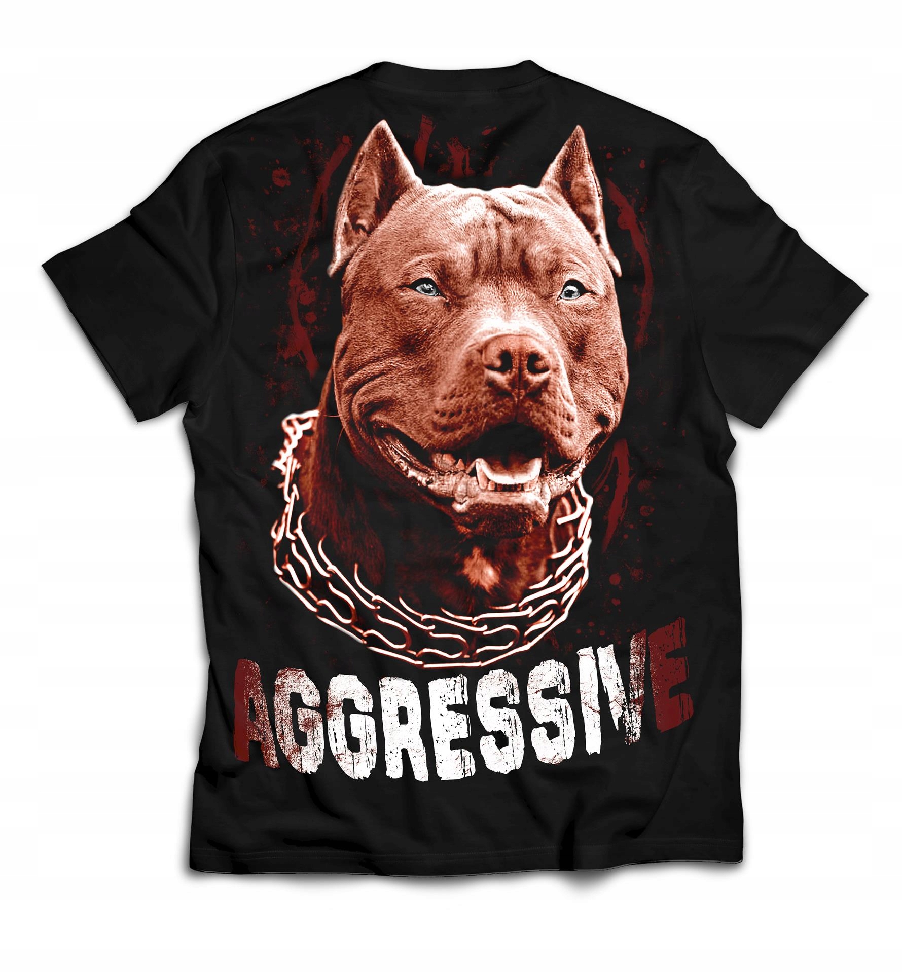 

XXL Koszulka Aggressive Pies brązowy ostry pitbull