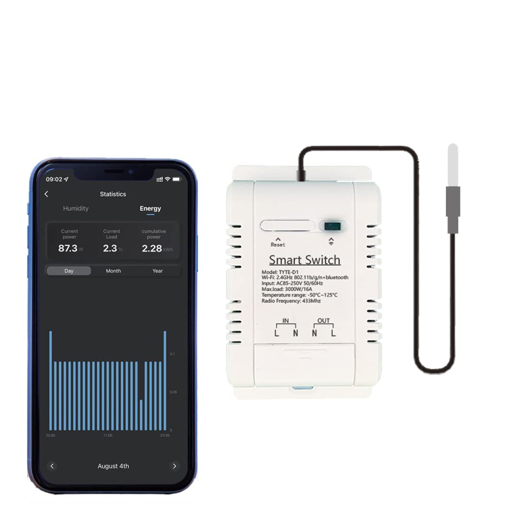 Přepínač teploty Yueyang WiFi 3500W Alexa Tuya Smart Life AH7630