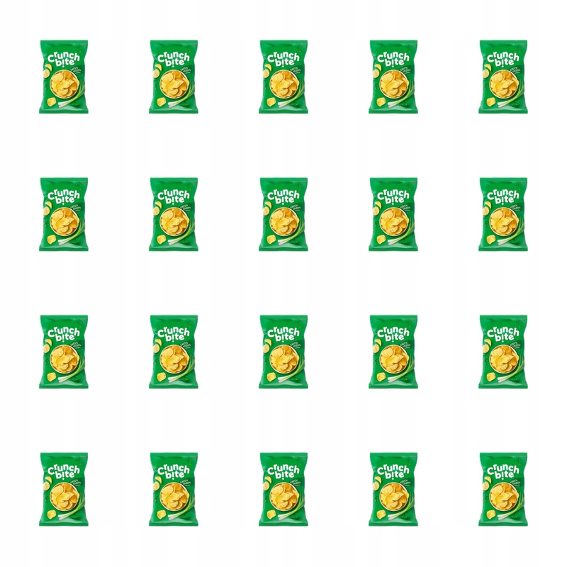 Crunch šlehané Bramborové chipsy s příchutí zelené cibulky 140 g X20