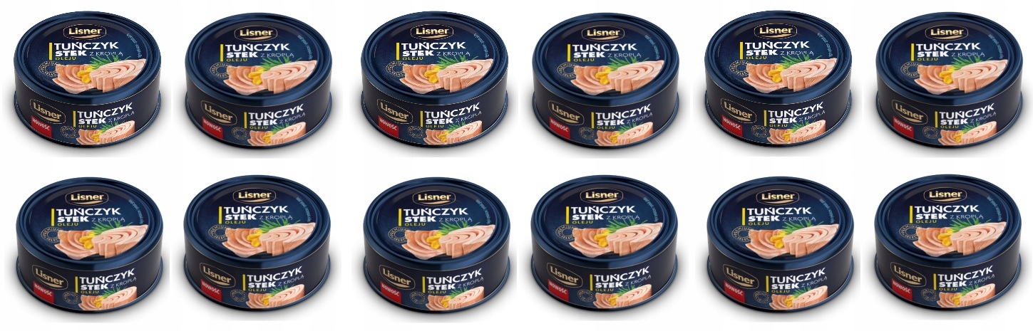 Levně 12 x 120 g Lisner Tuňák steak s kapkou oleje Z Půlka Kartonu