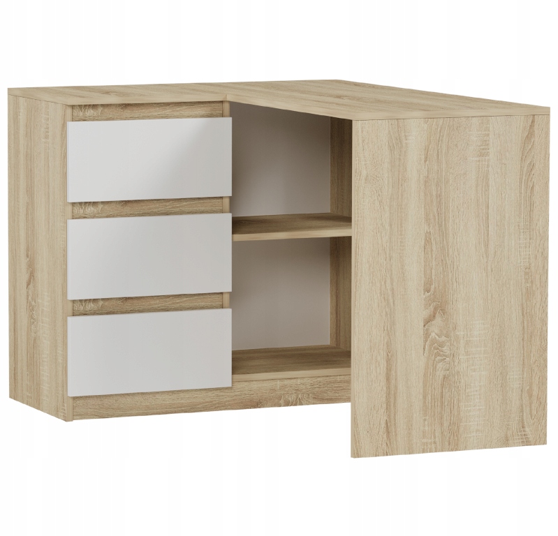 MEBLE BIURKO NAROŻNE KOMPUTER Lewe Sonom MIX N-4L