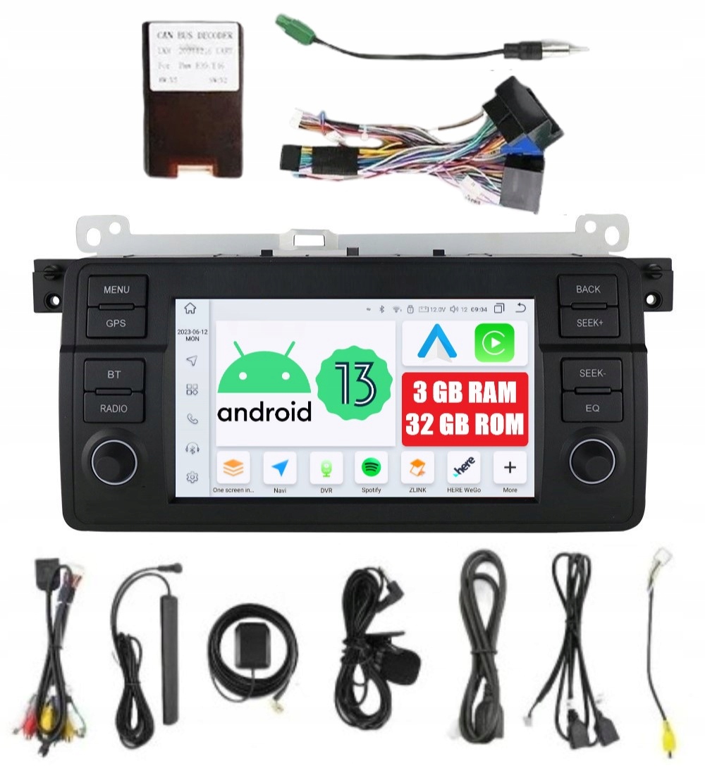 2DIN Autorádio Android Bmw Řady 3 E46 Rover 75 Dsp Carplay Lte 3/32GB Qled