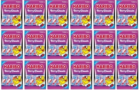 Levně 18 x 150 g Haribo Berry Clouds želé bonbony Půlka Kartonu