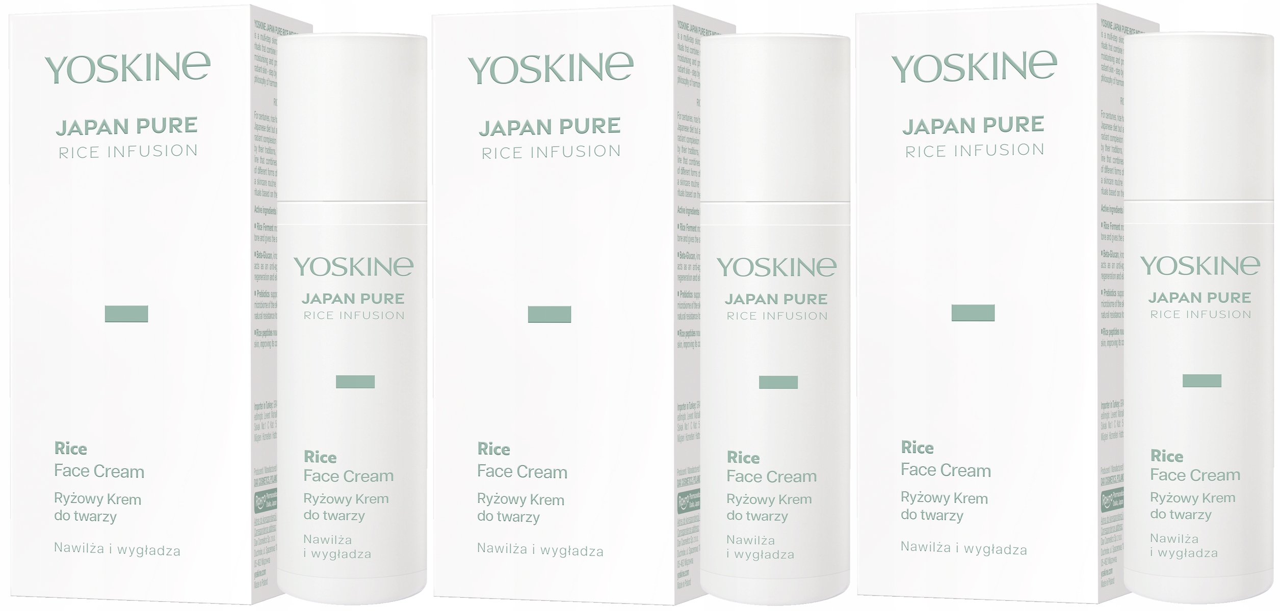 3 kusy Japan Rice Rýžový krém na obličej 50 ml Yoskine Mikrobiom pokožky