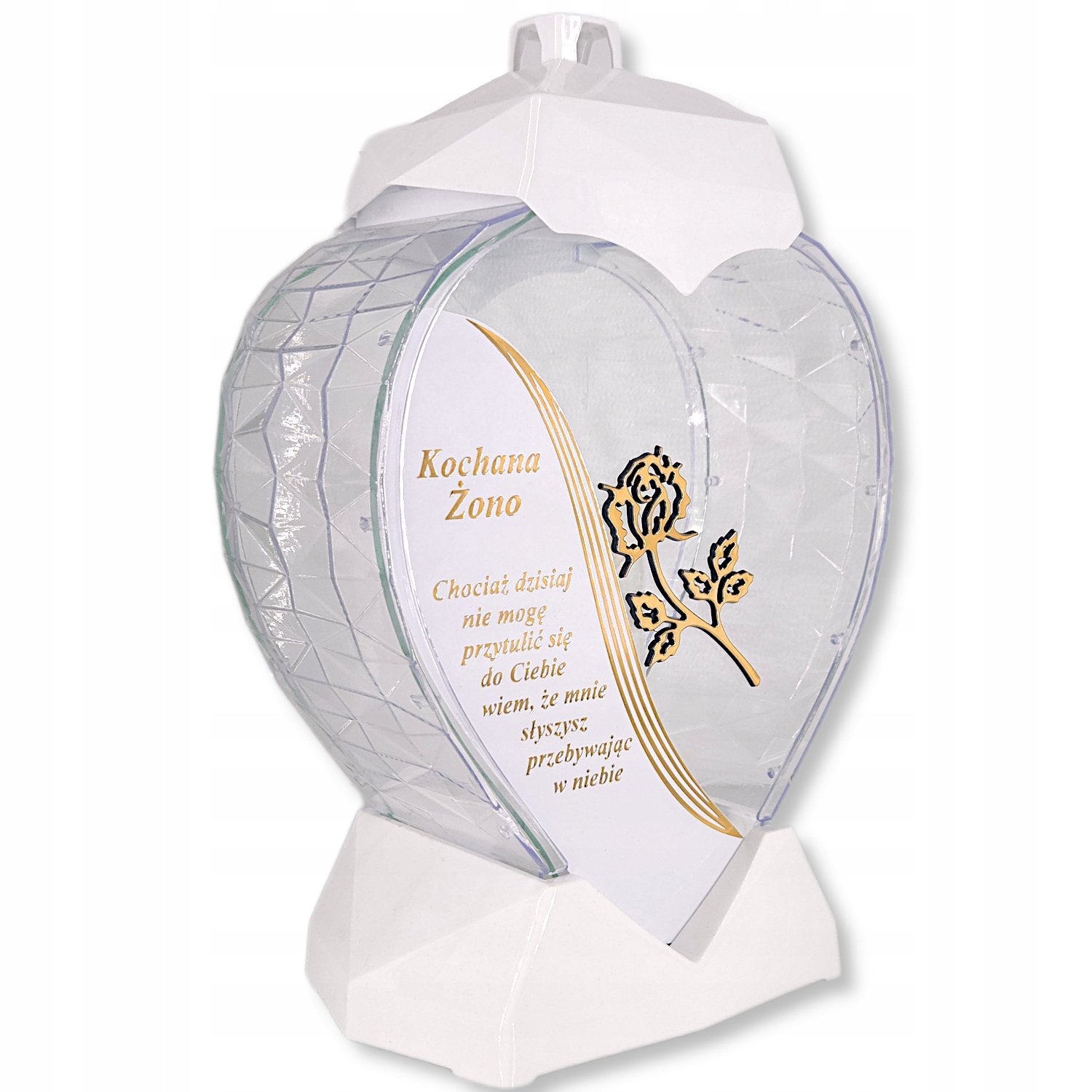 Duży lampion 33cm w kształcie serca z dedykacją dla Żony z wierszem