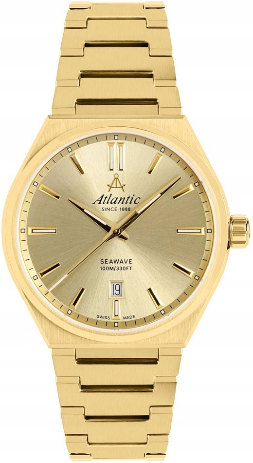 Pánské klasické zlaté hodinky Atlantic 58366.45.31
