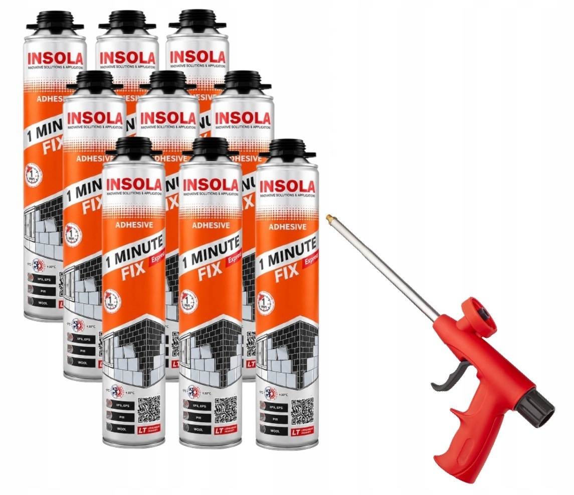 Lepidlo Na Polystyren Insola 1 Minute Fix 850 gr Pianoklej Pistole 10 prvků