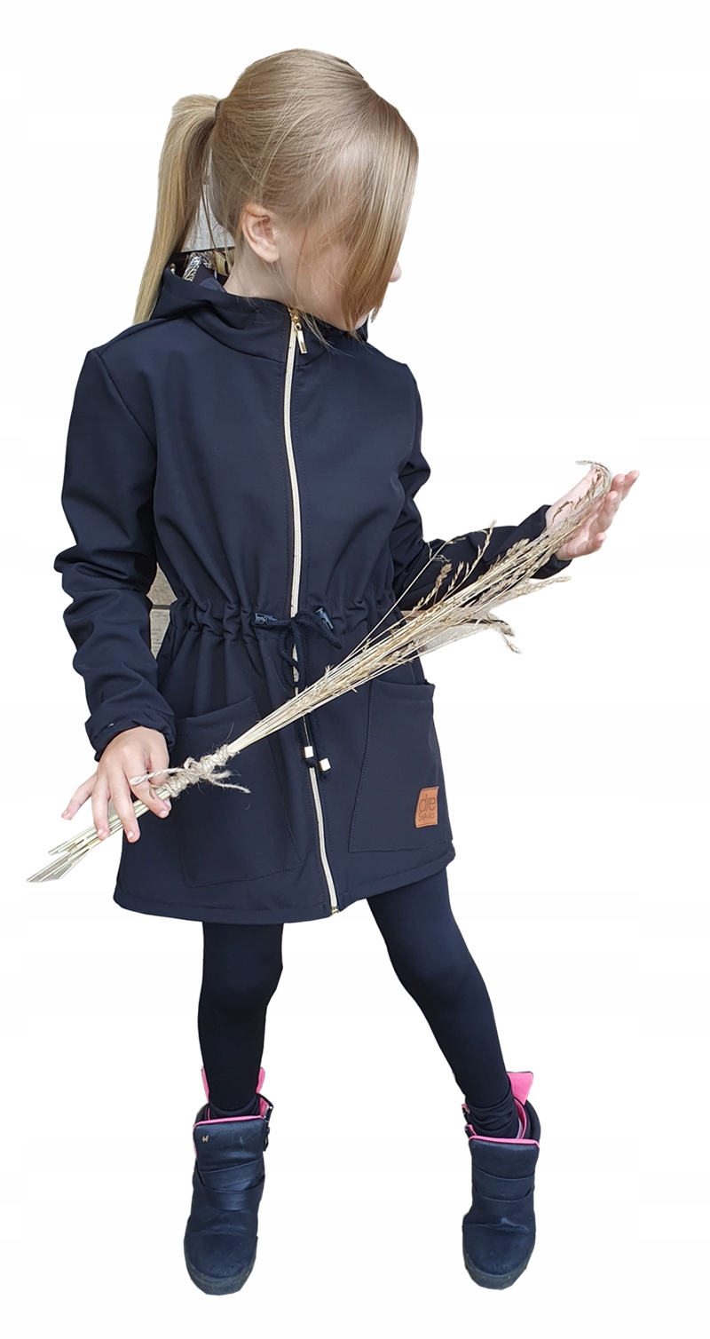 Kurtka softshell dziewczęca Czarna Dresoowka 164