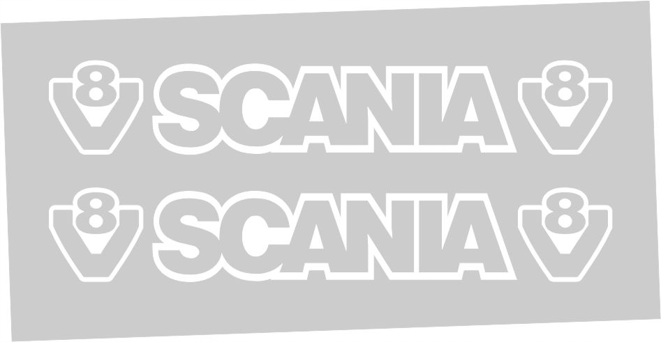 

Naklejki na boczne szyby Scania V8 36x6 cm