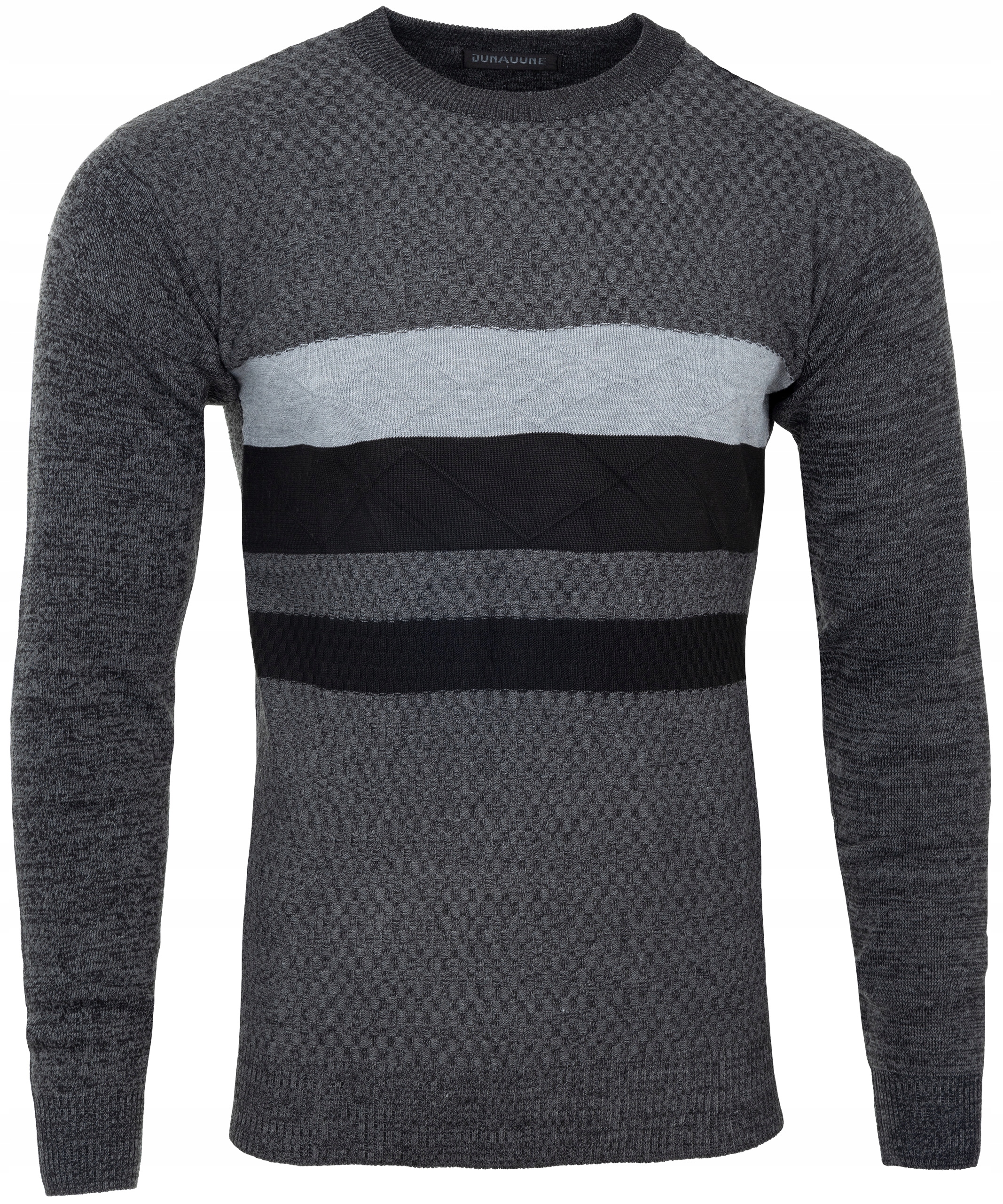 SWETER MĘSKI ELASTYCZNY BLUZKA CIEMNO-SZARY 3XL